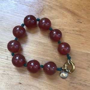 JCrew, big beaded, bracelet, maroon/burgundy